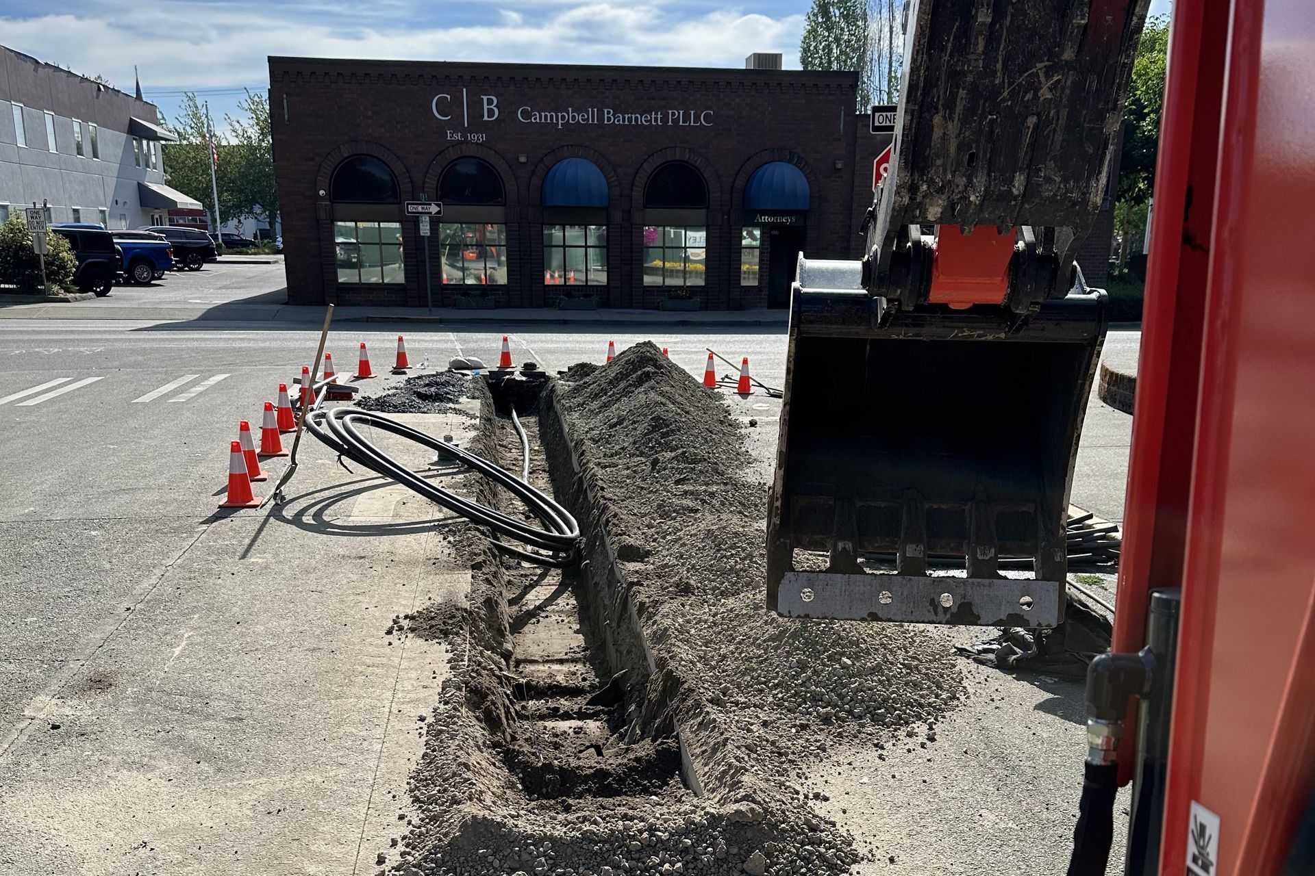 A public utility extension trench recently created by FtS Excavation.